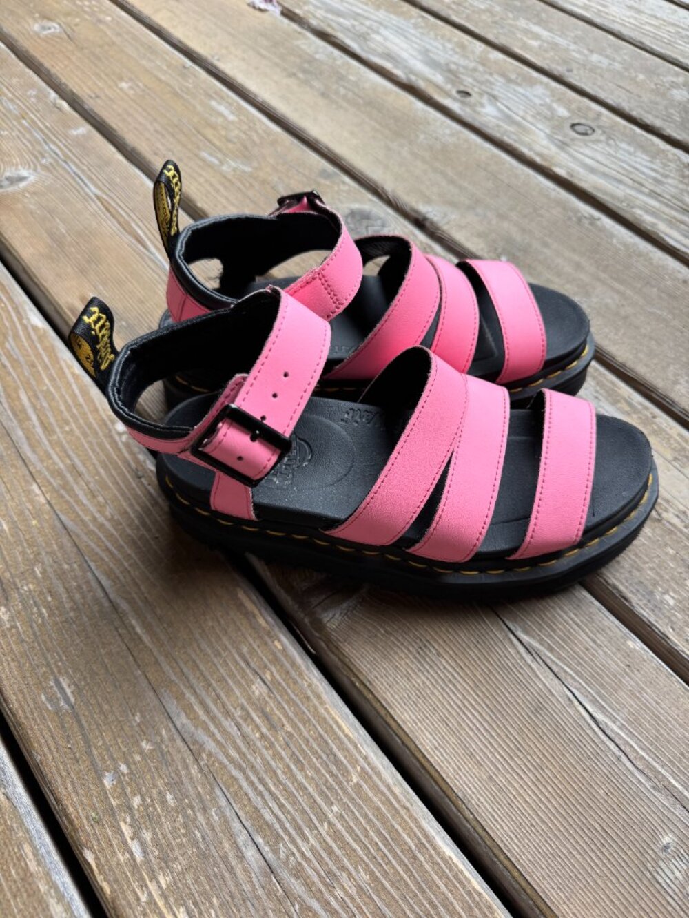 Dr. Martens Blaire Pink Hydro Leather Strap Sandals in Women's 7 - Picture 2 of 11